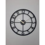 Gowpenart Dizayn Rakamlı Metal Siyah Duvar Saati 1,5 Mm Kalınlık 60 x 60 Cm
