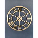 Gowpenart Dizayn Roma Rakamlı Metal Gold - Altın Duvar Saati 1,5 Mm Kalınlık 60 x 60 Cm