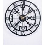 Gowpenart Dizayn Vegvisir Metal Siyah Duvar Saati 1,5 Mm Kalınlık 50x50 Cm
