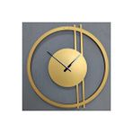 Gowpenart Double Line Metal Gold / Altın Duvar Saati - Ev / Ofis Saati - Hediye Saat - 60 X 58 Cm