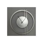 Gowpenart Double Line Metal Silver / Gümüş Duvar Saati - Ev / Ofis Saati - Hediye Saat - 50 X 48 Cm