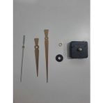 Gowpenart Duvar Saat Mekanizması - 14 Mm Şaft - Sessiz Akar Mekanizmalı Motor - Metal Akrep Yelkovan Saniye Siyah