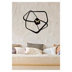 Gowpenart Fiyonk Metal Siyah Duvar Saati - Ev / Ofis Saati - Hediye Saat - 70 X 64 Cm