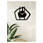 Gowpenart Gravel / Çakıl Taşı Metal Siyah Duvar Saati - Ev / Ofis Saati - Hediye Saat 70 X 59 Cm