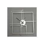 Gowpenart Kare Querencia Metal Gümüş / Silver Duvar Saati - Ev / Ofis Saati - Hediye Saat 80 X 80 Cm