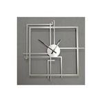 Gowpenart Kare Querencia Metal Gümüş/silver Duvar Saati - Ev / Ofis Saati - Hediye Saat 100 X 100 Cm