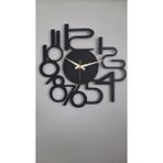 Gowpenart Modern Rakamlı Metal Siyah Duvar Saati - Hediye Saat- Ev / Ofis Saati - 60 X 60 Cm