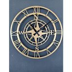Gowpenart Pusulalı Metal Gold - Altın Duvar Saati 1,5 Mm Kalınlık 41x41 Cm