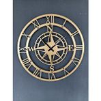 Gowpenart Pusulalı Metal Gold - Altın Duvar Saati 1,5 Mm Kalınlık 60 X 60 Cm