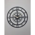 Gowpenart Pusulalı Metal Siyah Duvar Saati 1,5 Mm Kalınlık 60 X 60 Cm