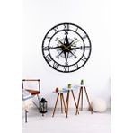 Gowpenart Pusulalı Metal Siyah Duvar Saati 2 Mm Kalınlık 100x100 Cm