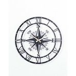 Gowpenart Pusulalı Modern Metal Siyah Duvar Saati 1,5 Mm Kalınlık 40x40 Cm
