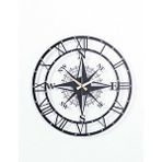 Gowpenart Pusulalı Modern Metal Siyah Duvar Saati 1,5 Mm Kalınlık 50x50 Cm