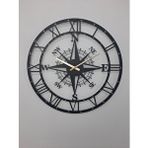 Gowpenart Pusulalı Modern Metal Siyah Duvar Saati 1,5 Mm Kalınlık 60 X 60 Cm