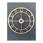 Gowpenart Rakamlı Metal Gold - Altın Duvar Saati 1,5 Mm Kalınlık 60 X 60 Cm