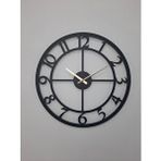 Gowpenart Rakamlı Metal Siyah Duvar Saati 1,5 Mm Kalınlık 60 X 60 Cm