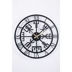 Gowpenart Vegvisir Metal Siyah Duvar Saati 1,5 Mm Kalınlık 40x40 Cm