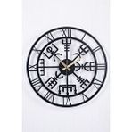 Gowpenart Vegvisir Metal Siyah Duvar Saati 1,5 Mm Kalınlık 50x50 Cm
