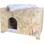 Goxawee Dizayn Kedi Evi Dış Ortam Uygun Ahşap Kedi Evi Osb 61X41X36 cm (Minder )