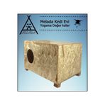 GOXAWEE Melada Kedi Evi Dış Ortam Uygun Ahşap Kedi Evi OSB 60x40x30 cm