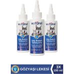 Göz Bakım Solüsyonu 3x100ml Köpek Göz Kedi Göz Temizleme Gözyaşı Lekesi