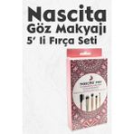 Göz Makyaj Fırça Seti, 5'li, Şık ve Hafif, Profesyonel Kullanıma Uygun - Antrasit