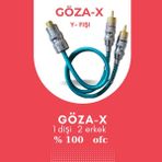 Göza-X Y Fişi Çatal Kablo % 100 Ofc Bakır 1 Erke 2 Dişi