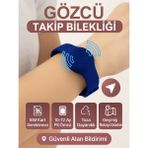 Gözcü Mobil Takip Bilekliği Android Ios Destekli Gps Konum Takibi Alzheimer Çocuk Yaşlı Geçmişe Dönük Takip Cihazı Saati Bileklik 23CM (5-10 Dakika Aralıklı Sinyal Alır) - Mavi