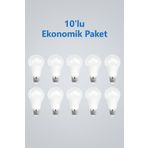 Gözde aydınlatma 9w Led Ampul Beyaz Işık E27 Duy Uyumlu Tasarruflu 10'lu Ekonomik Paket Ev Ofis Tavan Aydınlatma