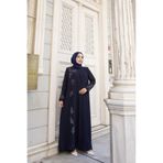 GÖZDE GİYİM BÜYÜK BEDEN YAPRAK TAŞLI ANNE ELBİSE