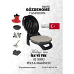 Gözdehome Erato Taşfırınım Doğal Taş Tabanlı Pizza Makinesi Taş Fırın - Antrasit