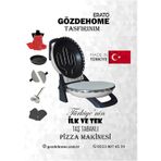 Gözdehome Erato Taşfırınım Pizza Makinesi, Lahmacun Makinesi Doğal Taş Fırın - Timer - 400 C. - Beyaz