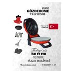 gözdehome K. Kırmızı - Erato Taşfırınım Pizza Makinesi, Lahmacun Makinesi Doğal Taş Fırın - Timer - 400 °c