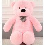 Gözdem 160 cm Papyonlu Dev Peluş Ayı - 17 Pembe