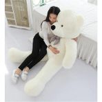 Gözdem Hediyelik 140 cm Papyonlu Dev Peluş Ayı - 100 - Beyaz