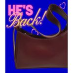 Gözen Shop Ayarlanabilir Askılı Baget El Kol ve Omuz Çantası - Bordo - 6x13x26cm