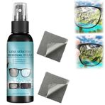 Gözlük camları, çizikleri giderici, sprey, temizleme spreyi, çizikleri gidermek için gözlük camı spreyi, temizleme bezi ile, 100 ml