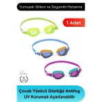 #Gözlük Çocuk Yüzücü Gözlüğü Antifog Uv Korumalı Ayarlanabilir Silikon Kayışlı Su Geçirmez Sızdırmaz Buğu Önleyici Yüzme
