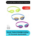 #Gözlük Çocuk Yüzücü Gözlüğü Antifog UV Korumalı Ayarlanabilir Silikon Kayışlı Su Geçirmez Sızdırmaz