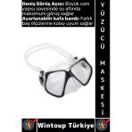 #Gözlük Konforlu Sızdırmaz Buğu Önleyici Temperli Cam Ayarlanabilir Deniz Dalış Yüzücü Maskesi Siyah