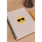 Gözlüklü Emoji Yuvarlak 5 cm Okul Etiketi - Çok Renkli