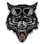 Gözlüklü Kurt Araba Sticker Yapıştırma 18 Cm