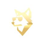 Gözlüklü Kurt Sticker 17X17 Cm Gold