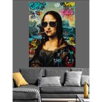 Gözlüklü Monalisa Kadın Pop Art Dekoratif Kanvas - Mdf Ahşap Tablo