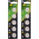 GP 2032 10 Adet 3 Volt Lityum Düğme Para Pil Saat Pili Yüksek Performans
