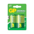 GP 2'li Greencel R20 Kalın D Boy Çinko Pil