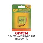 GP 3,6V 300 mA 3’LÜ İNCE KISA TELEFON PİLİ