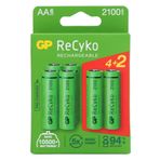 GP Batteries 2100Mah 4+2 Şarjlı Kalem Pil Recyko