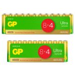 GP Batteries G-TECH Ultra Alkalin AA Kalem 12’li Shrink Ve AAA İnce 12’li Shrink, Toplam 24 Adet Pil