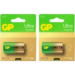 Gp Batteries G-Tech Ultra Alkalin Kalın LR20 - D Boy 1.5V 2 Kart 4 Adet Pil - 2'li